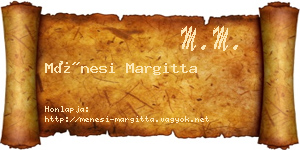 Ménesi Margitta névjegykártya
